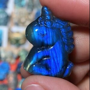 High Lust Labradorite Unicorn Pendant with Sterling Silver Buckle